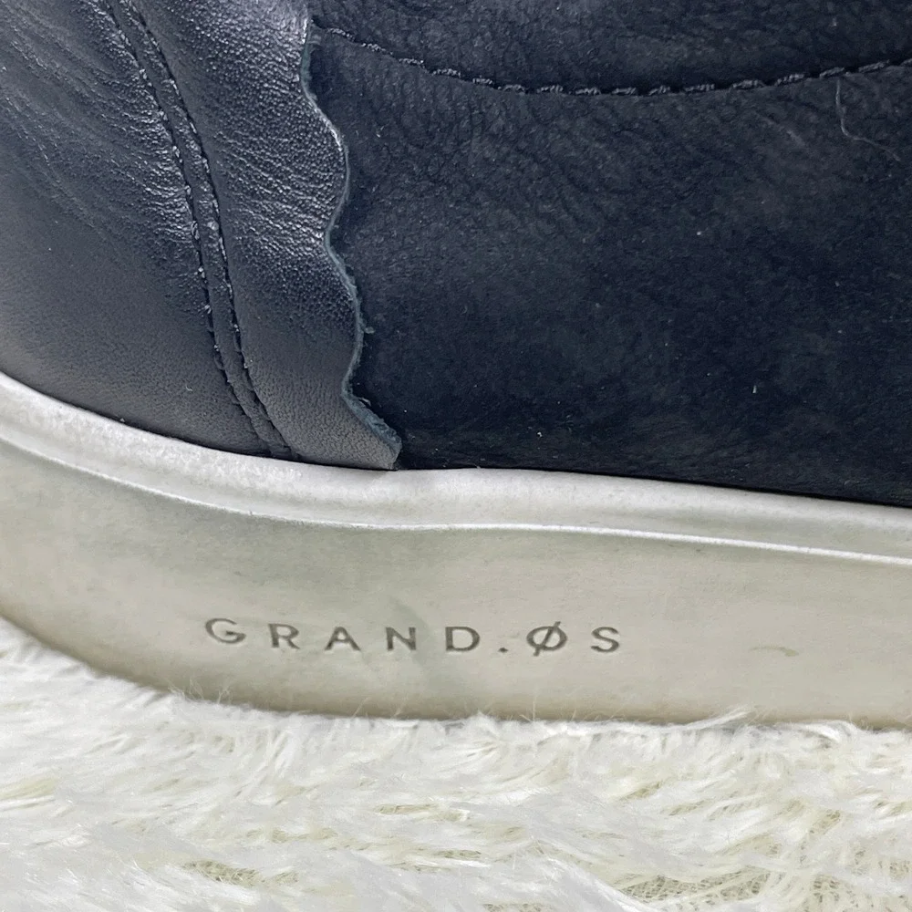Cole‎ Haan Grand.OS Slip On Sneakers Womens 8.5 Black Very Good Scalloped W17782